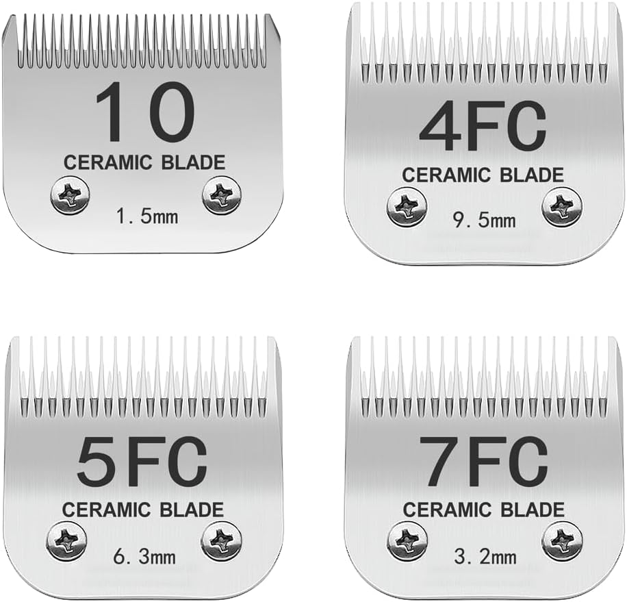 TRAH Dog Grooming Clipper Replacement Ceramic Blades 4 Pack