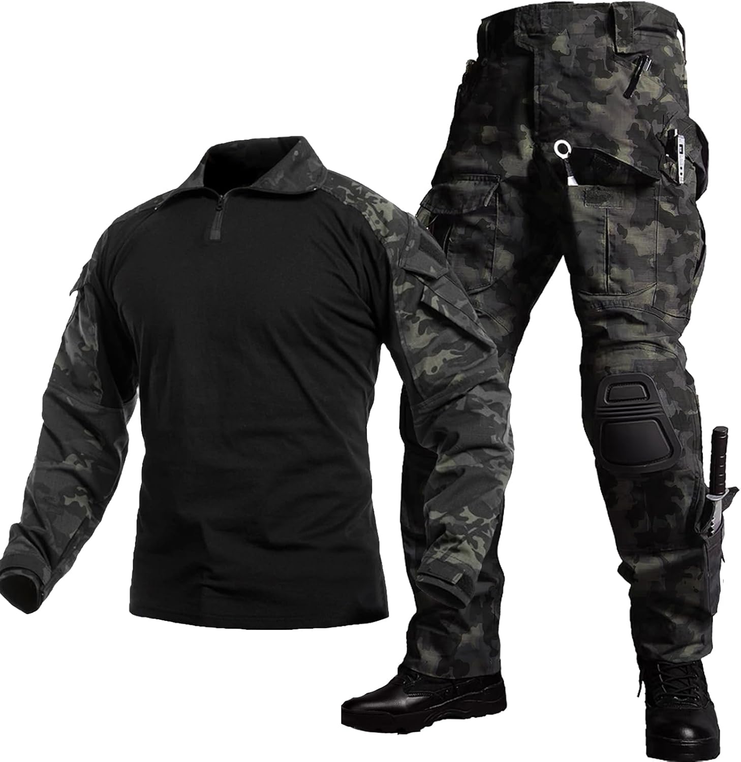 Mens G3 Combat Uniform Set Tactical Shirt and Pants for Outdoor