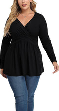 TIANZHU Plus Size Floral Print V-Neck Top