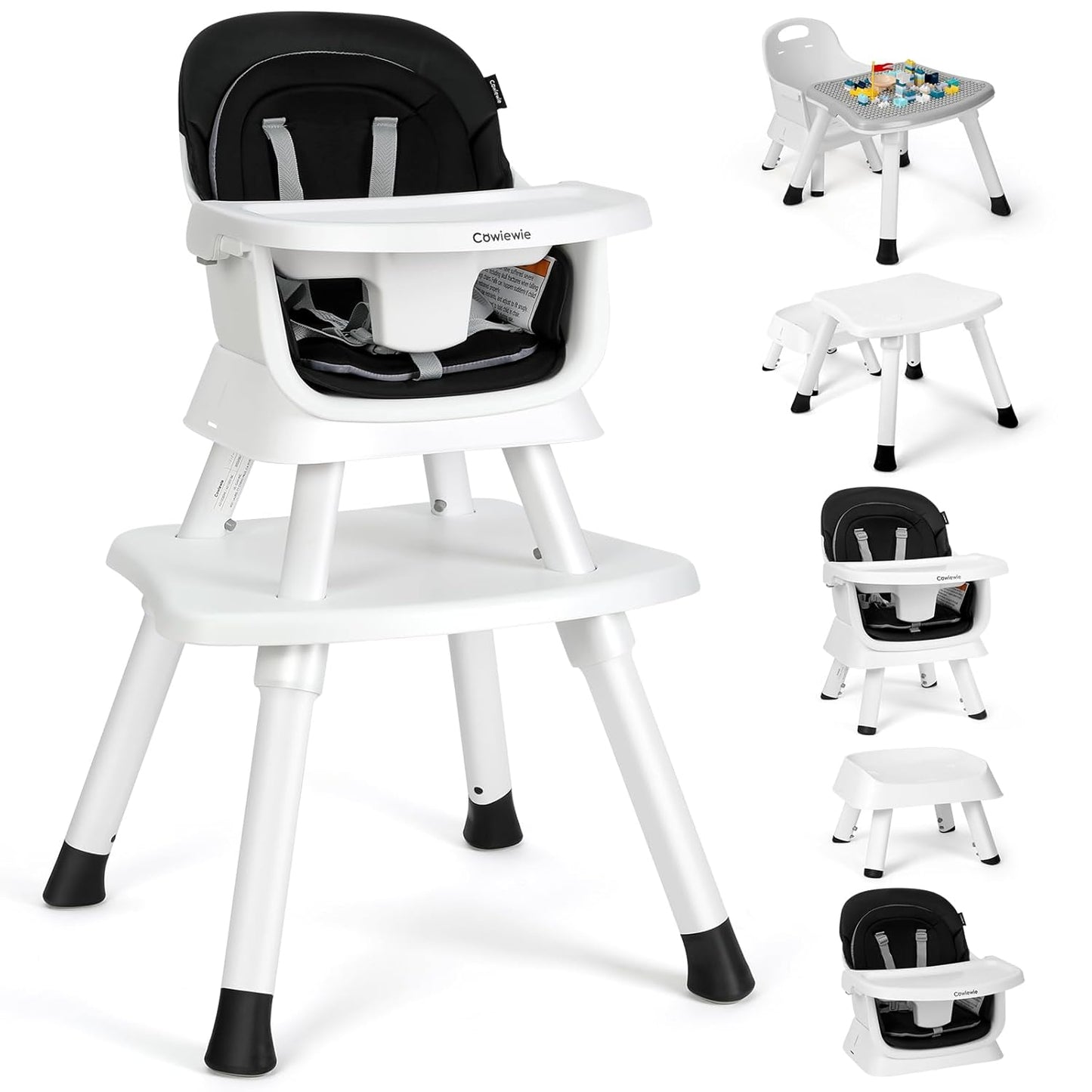 Cowiewie 8 in 1 Baby High Chair for Growing Toddlers and Babies