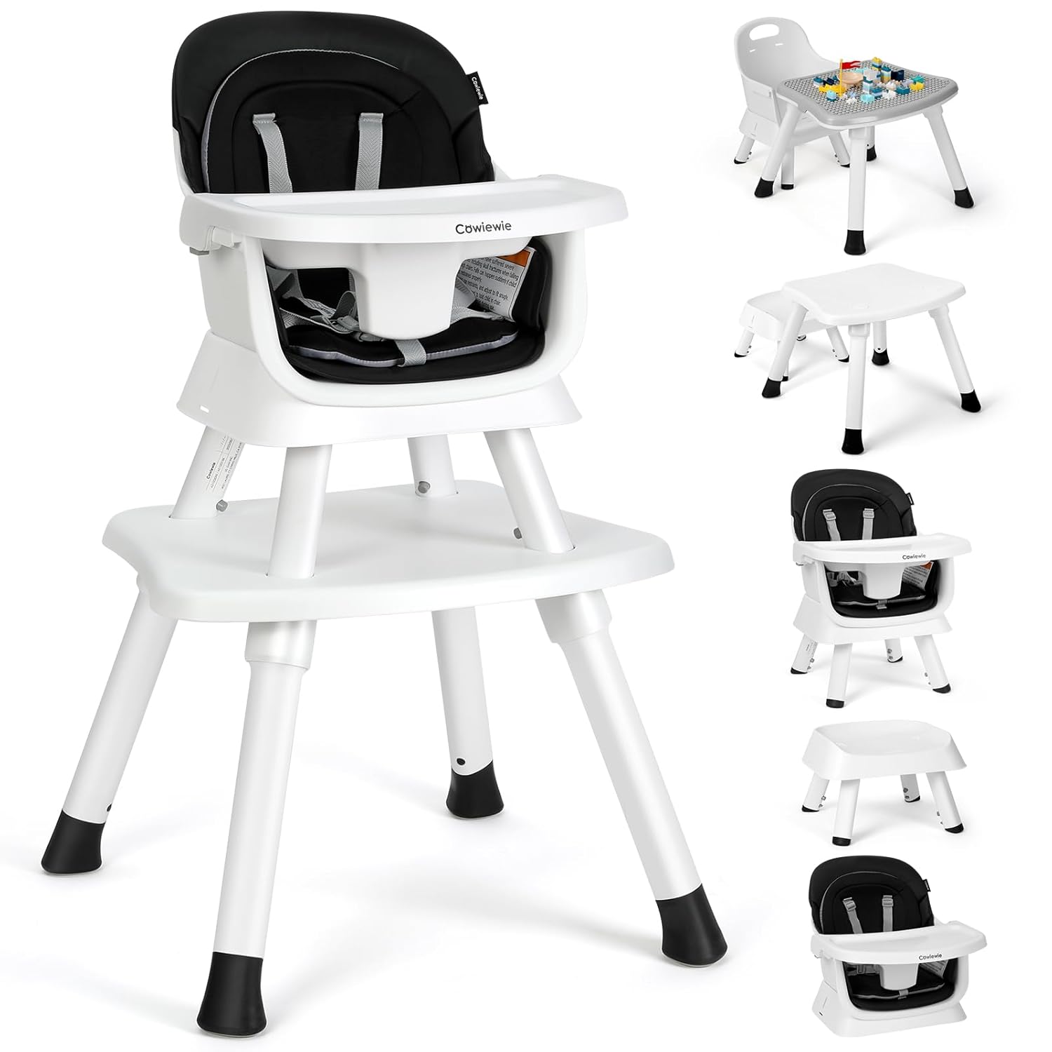 Cowiewie 8 in 1 Baby High Chair for Growing Toddlers and Babies
