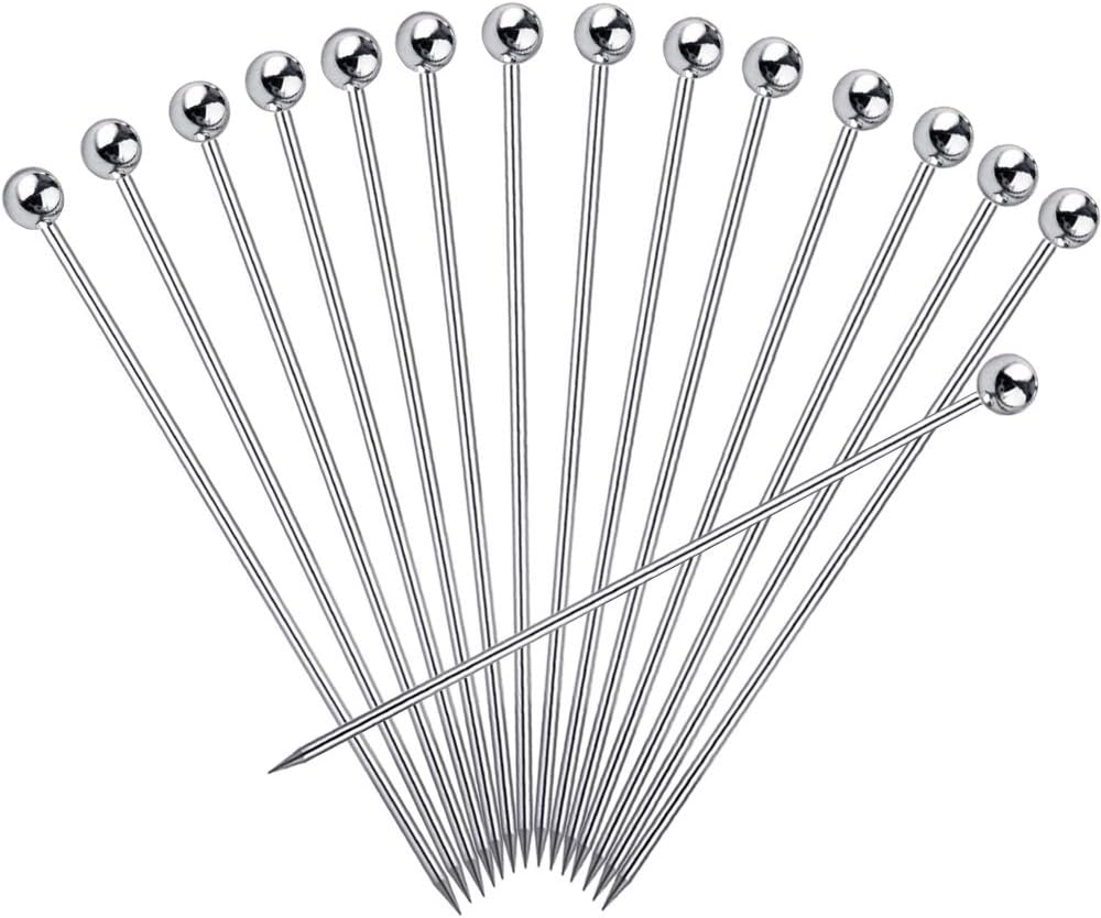 Reusable Stainless Cocktail Picks Set - Garnish Bloody Mary Martini Olives