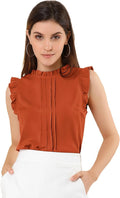 Allegra K Women's Business Casual Blouse - Vintage Sleeveless Top