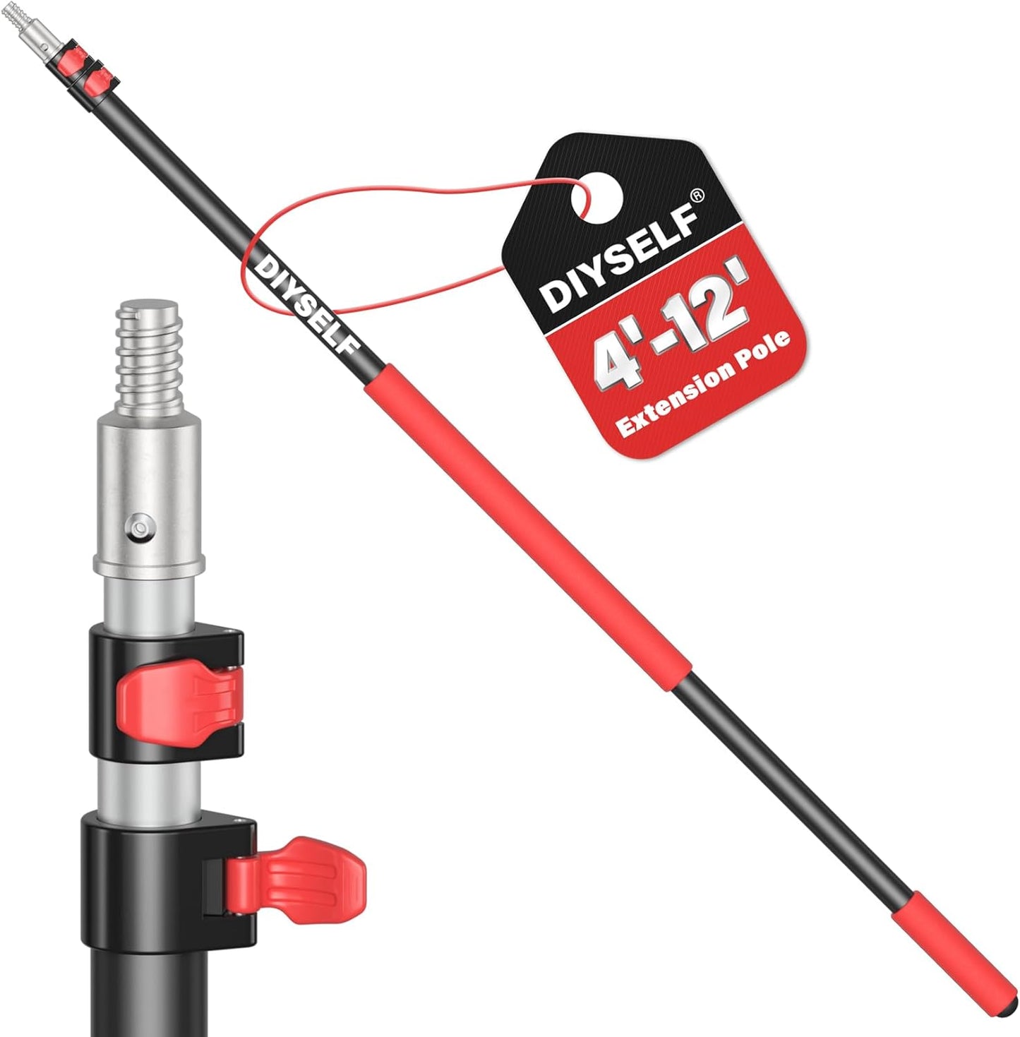 DIYSELF 12 FT Paint Roller Extension Pole for High Reach Tasks