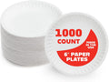 6 in Uncoated White Paper Plates Bulk 1000 Pack - Versatile Disposable
