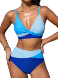 CUPSHE Women's High Waisted Twist Bikini Set - Flattering Coverage Mom