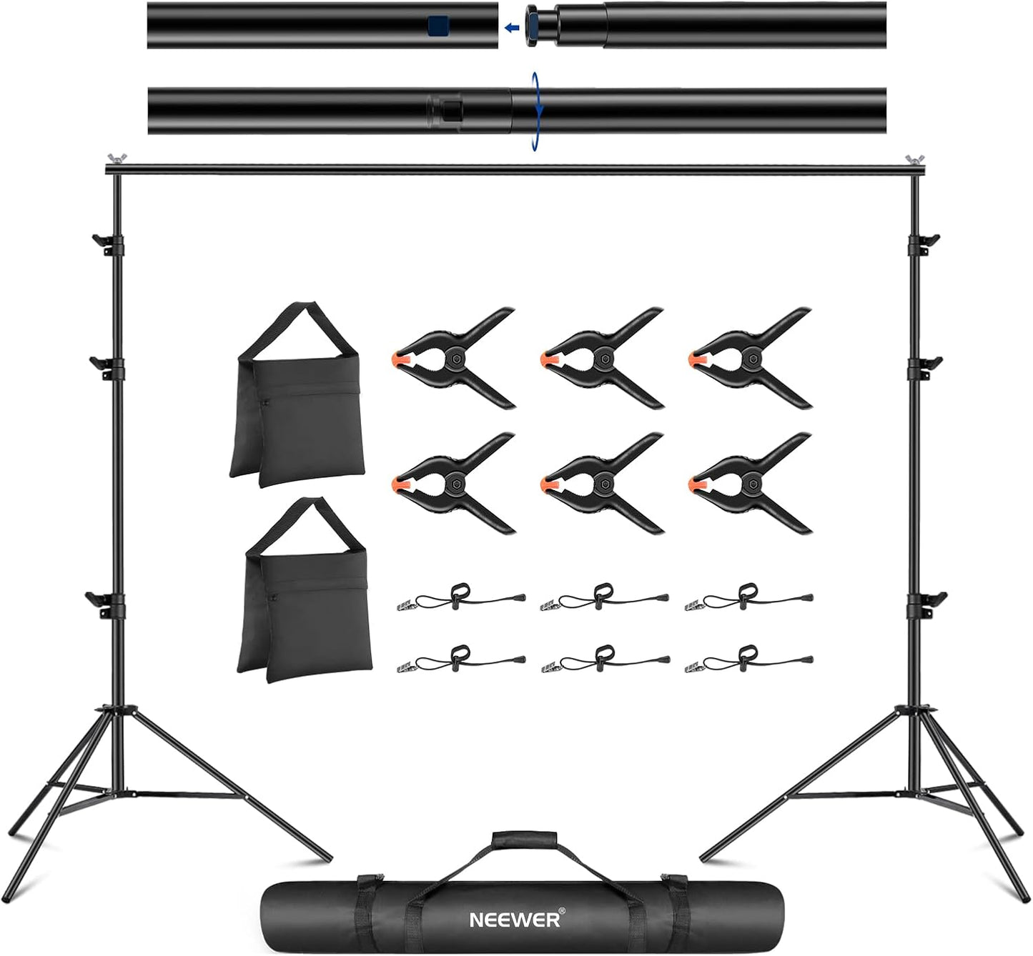 NEEWER 8.5x10ft Adjustable Backdrop Stand Kit for Photography