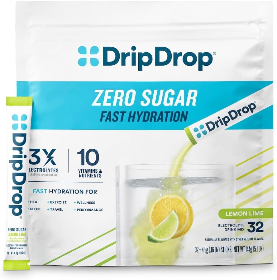 DripDrop Sugar Free Hydration Packets - Zero Lemon Lime Flavor