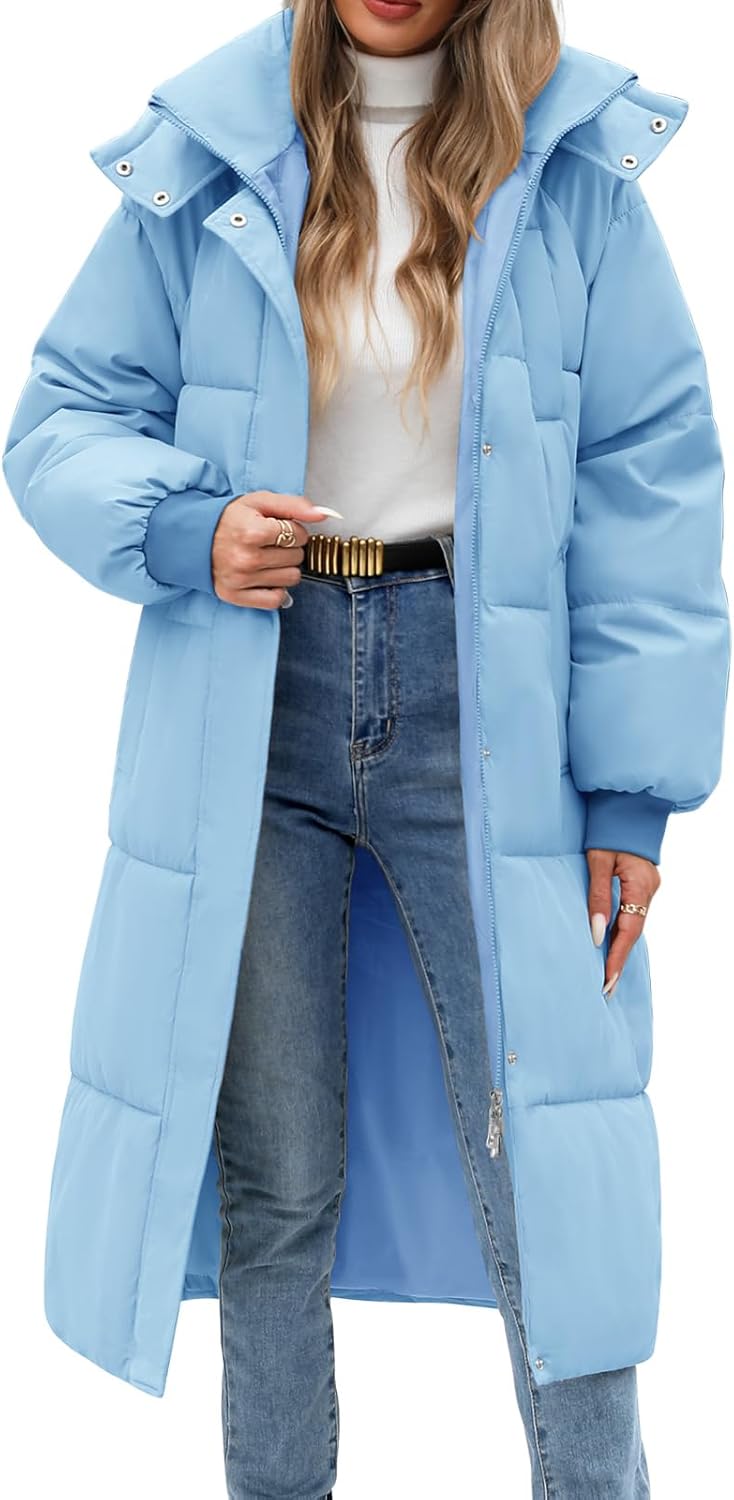 Women Long Puffer Coat Winter Warm Hooded Jacket for Style