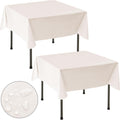 Waterproof 54x54 Vinyl Table Cloth Set - Beige