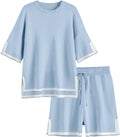 Ekouaer Womens Knit Lounge Set for Cozy Relaxation and Style
