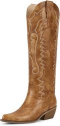 Cowboy Boots for Women Knee High Cowgirl Boots - Classic Retro