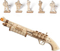 ROKR 3D Wooden Puzzle DIY Revolver Kit - Multiplayer Rubber-Band Game