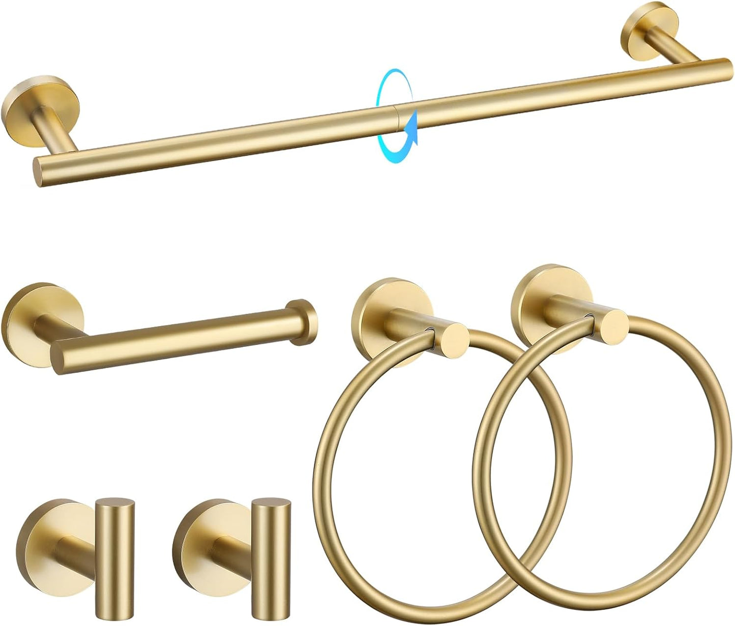Brushed Gold Bathroom Hardware Set for Modern Home Decor