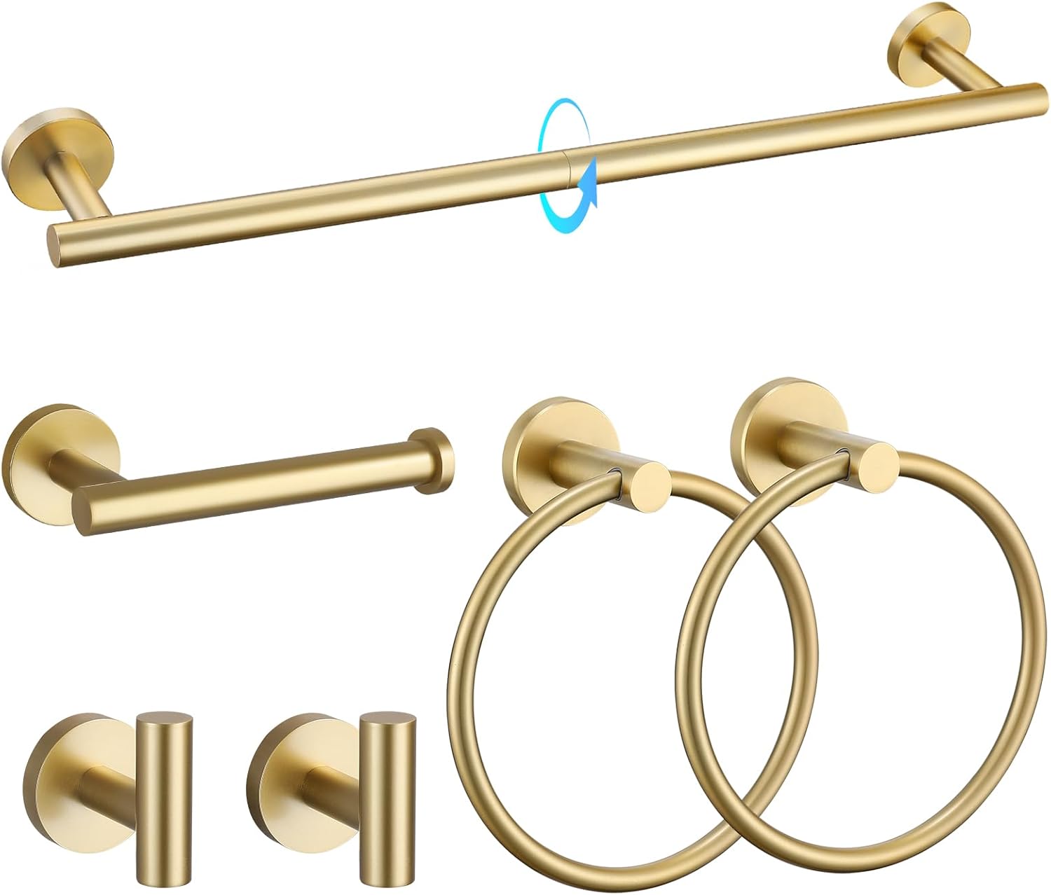 Brushed Gold Bathroom Hardware Set for Modern Home Decor