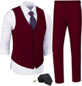 JPF Men's 2 Piece Slim Fit Suit Set with Tie - Tailored Look Suits