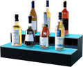 LED Lighted Liquor Bottle Display Shelf 16-in 2-Step - App & Remote