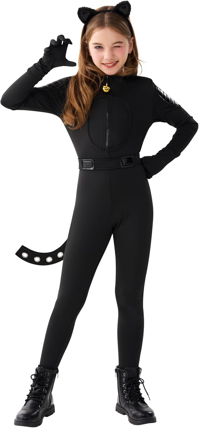 Black Cat Costume for Girls - Spooktacular Creations Set