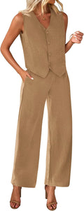 KIRUNDO Womens Two Piece Summer Suit Set - Lightweight V Neck Crop are
