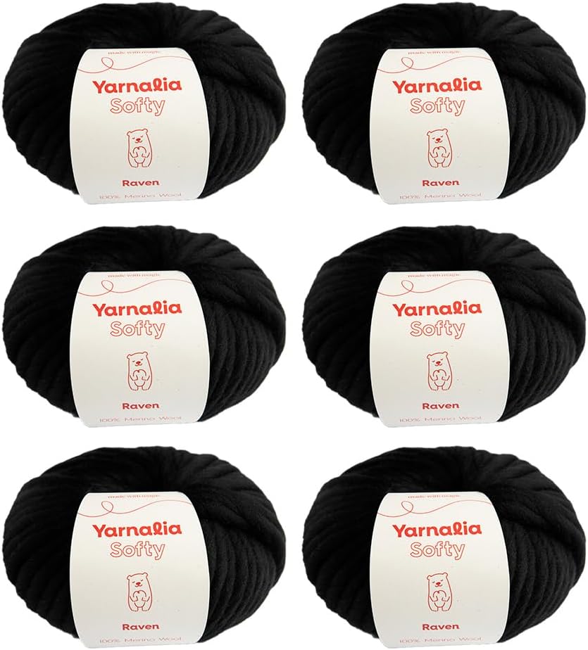 Softy Yarn Bulky Weight 6-Pack for Cozy Knitting & Crocheting