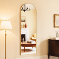Arched Wall-Mounted Full Length Mirror 60in x 16in - Slim Gold Frame