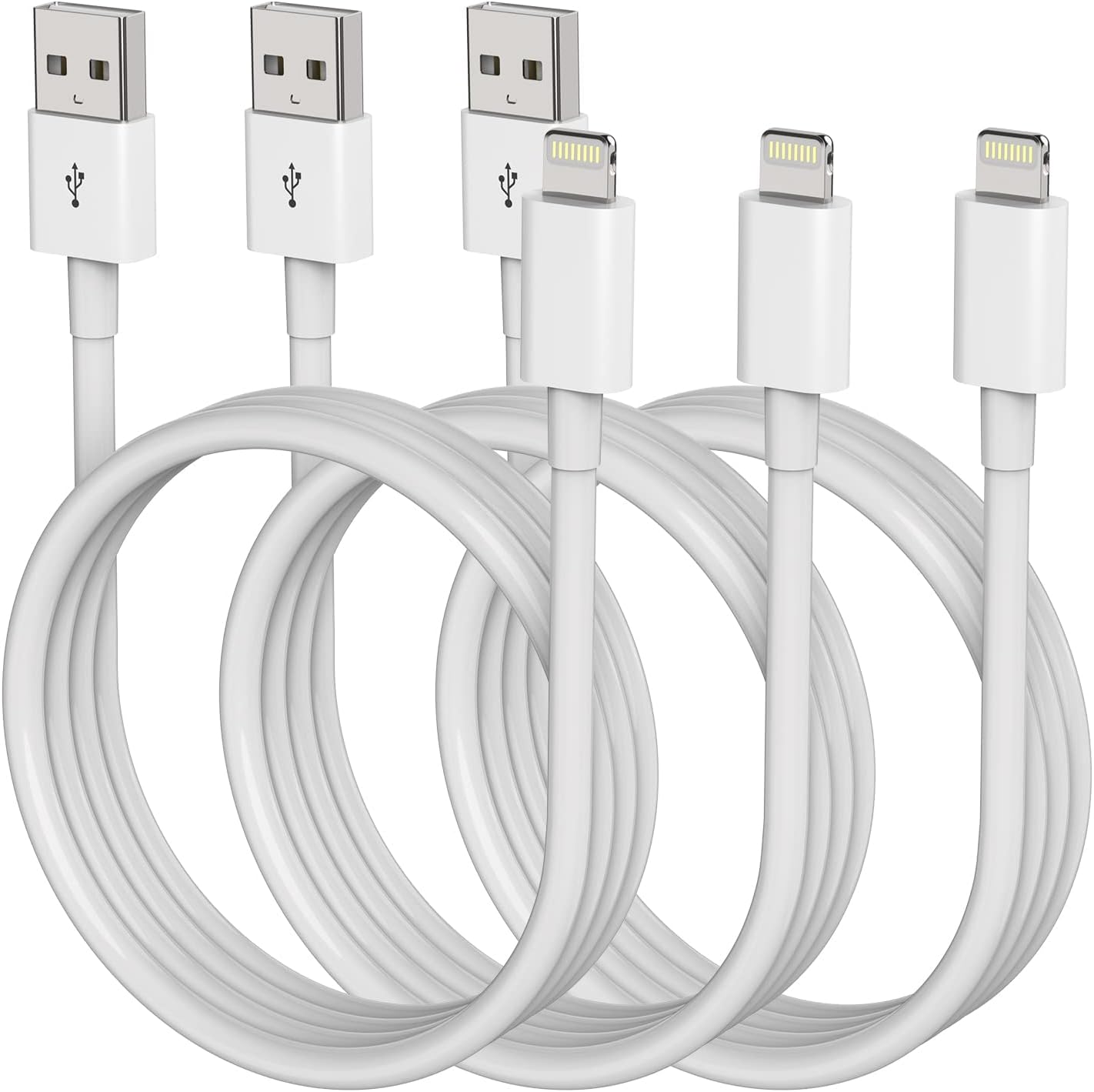 Fast Charge 6FT Lightning Cable 3-Pack for iPhone/iPad by FOXSEA
