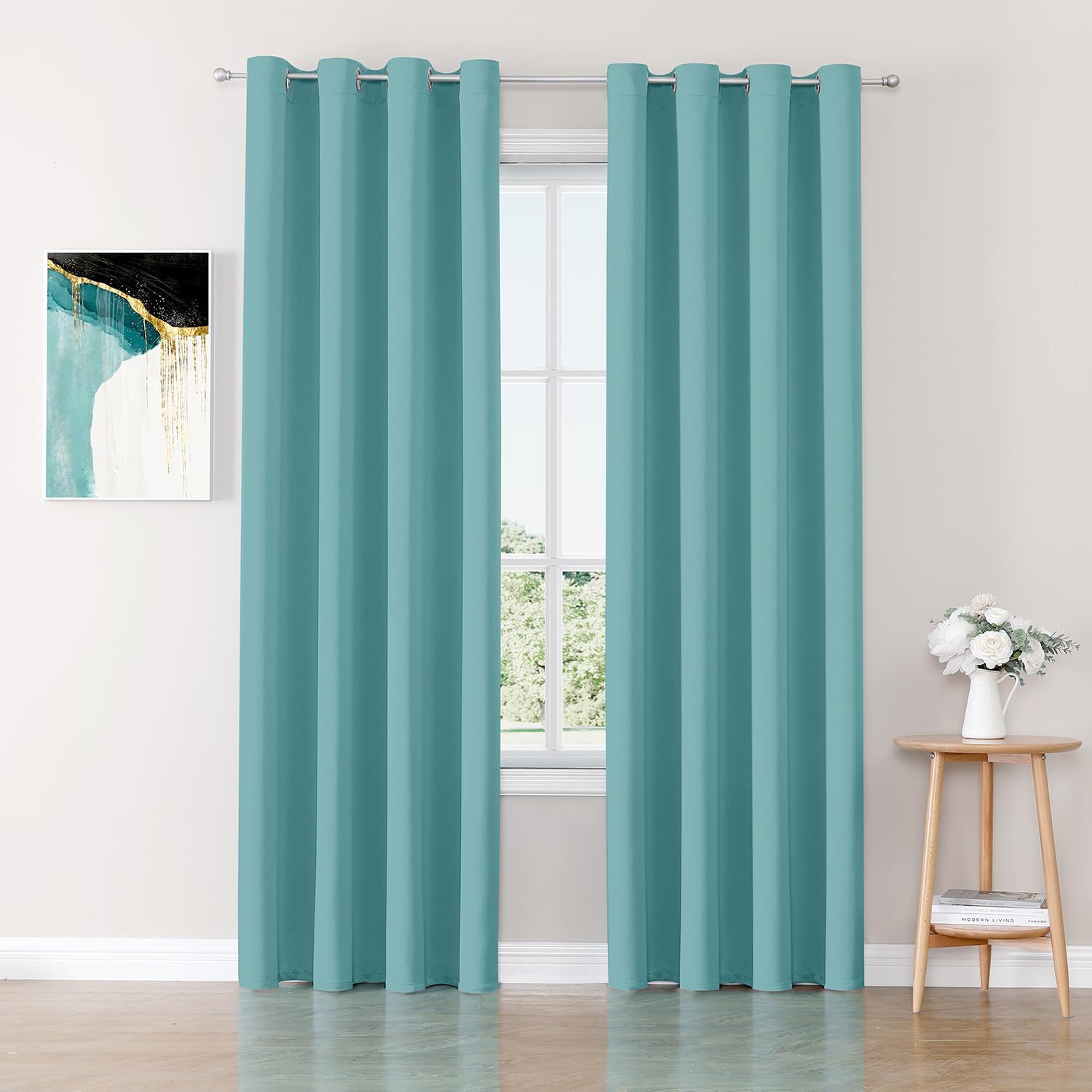 ChrisDowa Blackout Curtains for Bedroom - 80 Inch Grommet Set