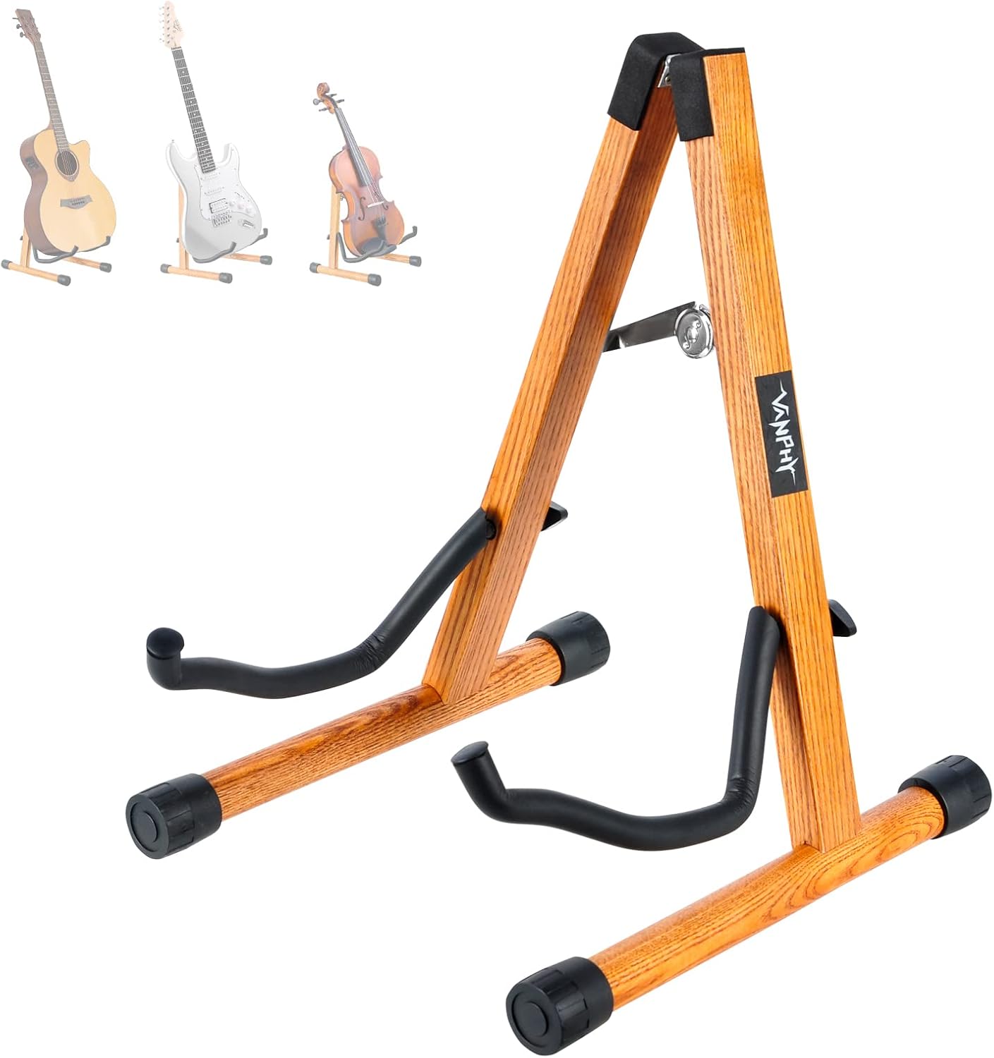 VANPHY Adjustable Wooden Guitar Stand - Securely Display Your Instrument
