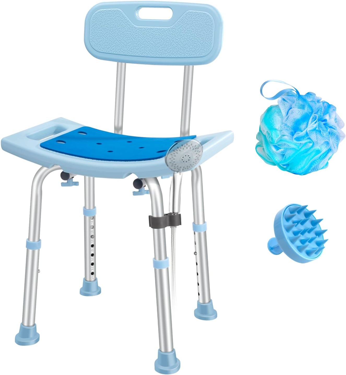 Shower Chair with Back for Elderly Seniors - Heavy-Duty Design