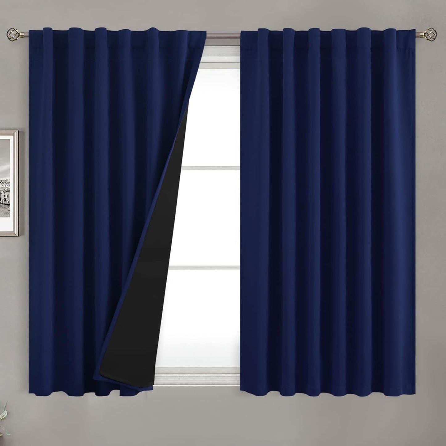 BGment Navy Blue Blackout Curtains for Total Room Darkening