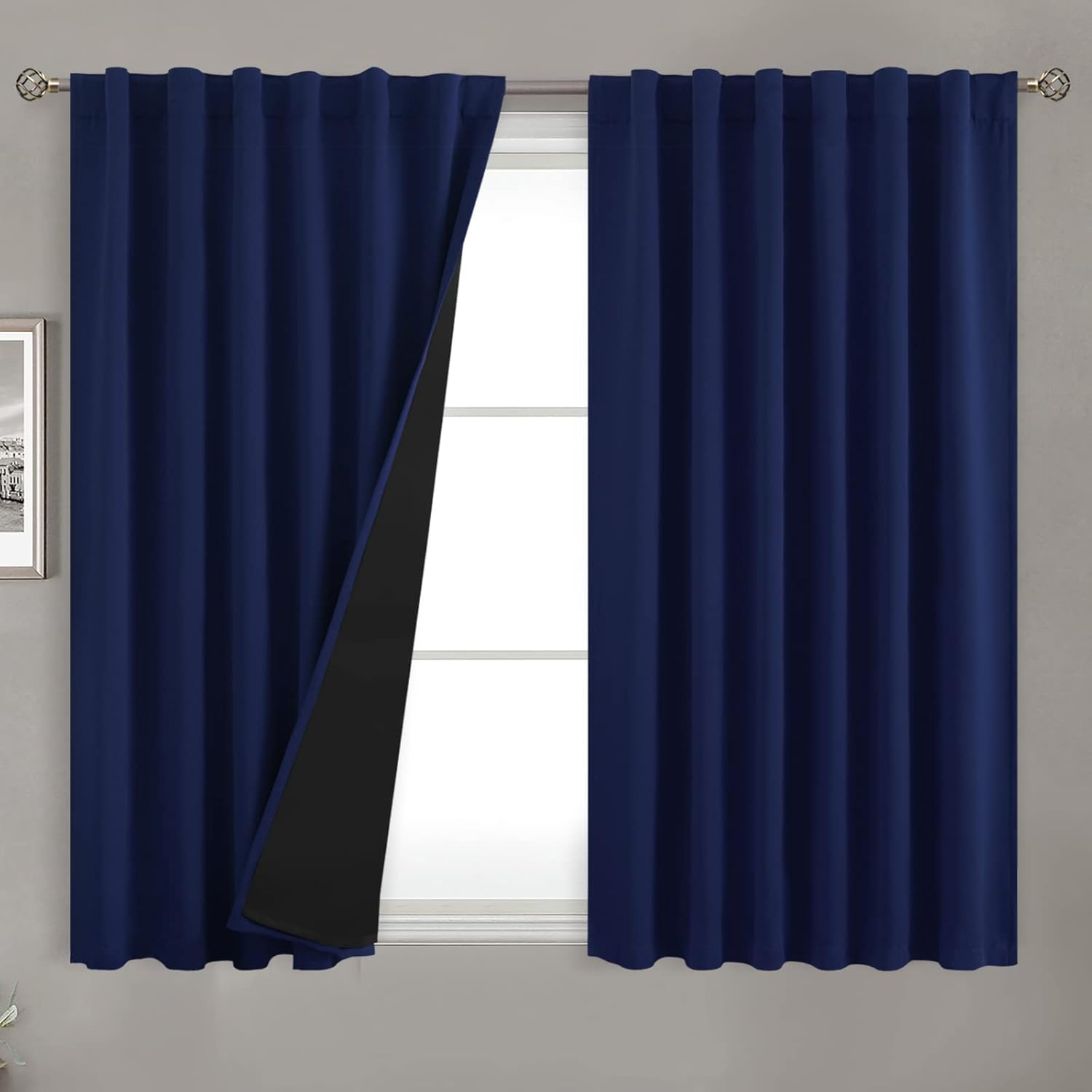 BGment Navy Blue Blackout Curtains for Total Room Darkening