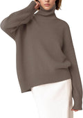 YKR Womens Turtleneck Chunky Knitted Pullover - Cozy High Low Hem