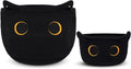 Storage Baskets for Organizing Black Cat Cotton Rope Baskets Set