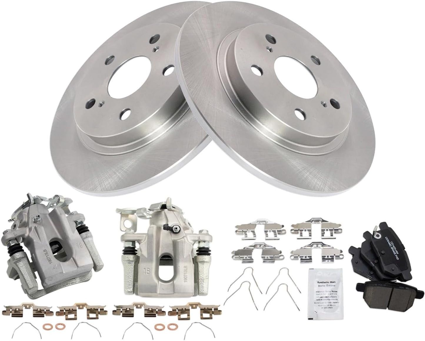 TRQ Rear Brake Pad & Rotor Kit for 2008-2015 Scion xB