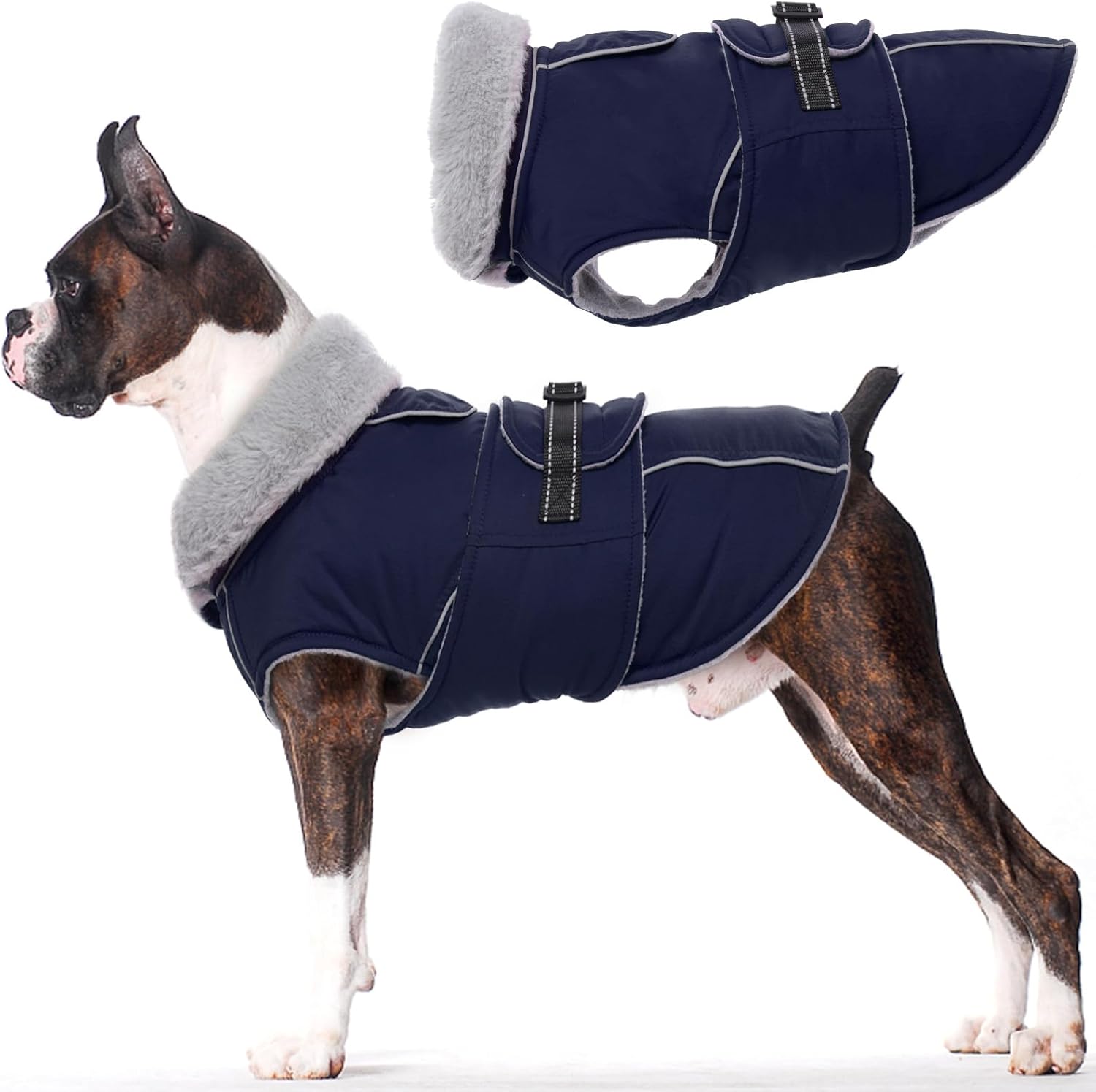 Lelepet Warm Dog Coat Waterproof Fleece Vest for Cold Weather