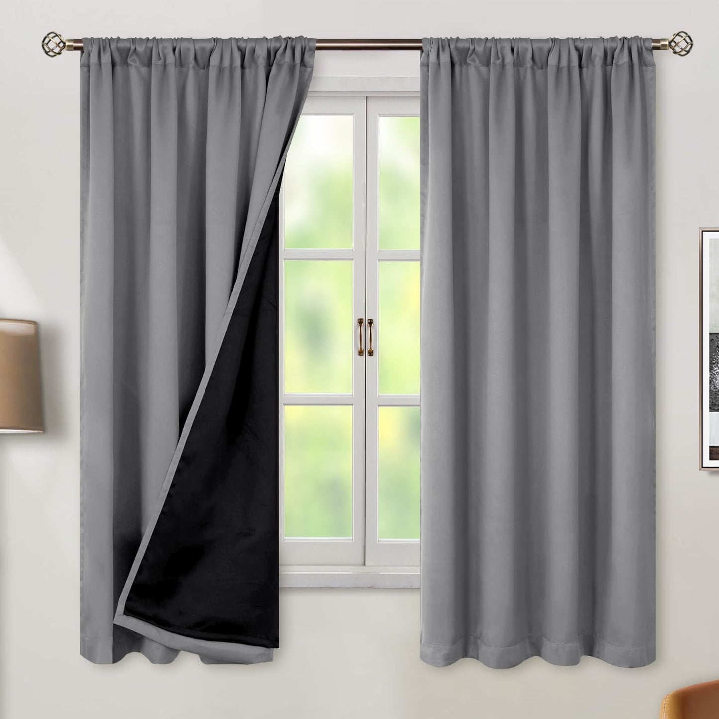 100% Blackout Curtains for Bedroom by BGment - Dove Grey