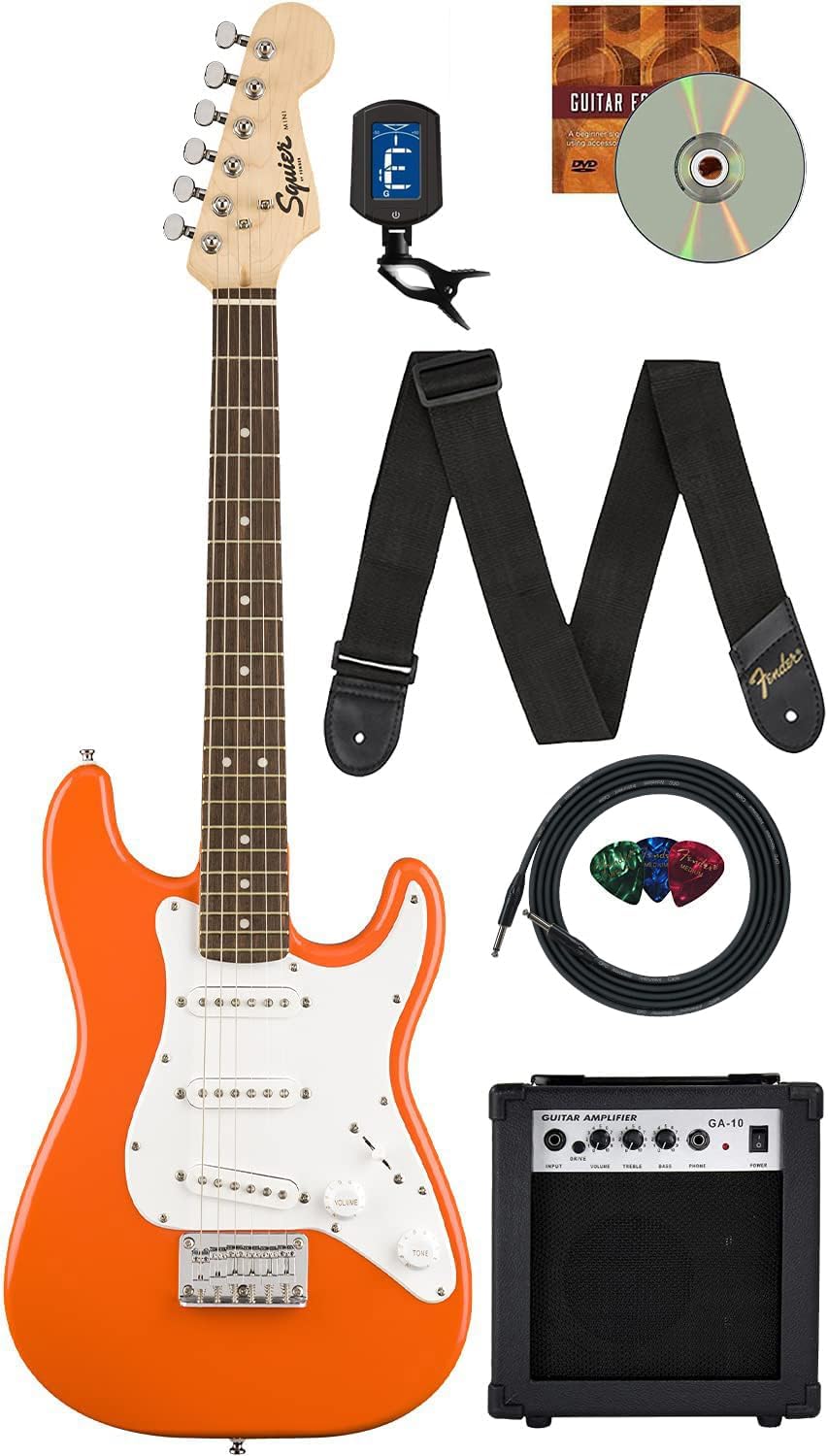 Fender Squier 3/4 Size Kids Mini Strat Electric Guitar Bundle