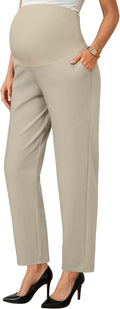 Womens Stretchy Maternity Over Belly Straight Leg Pants - Comfortable