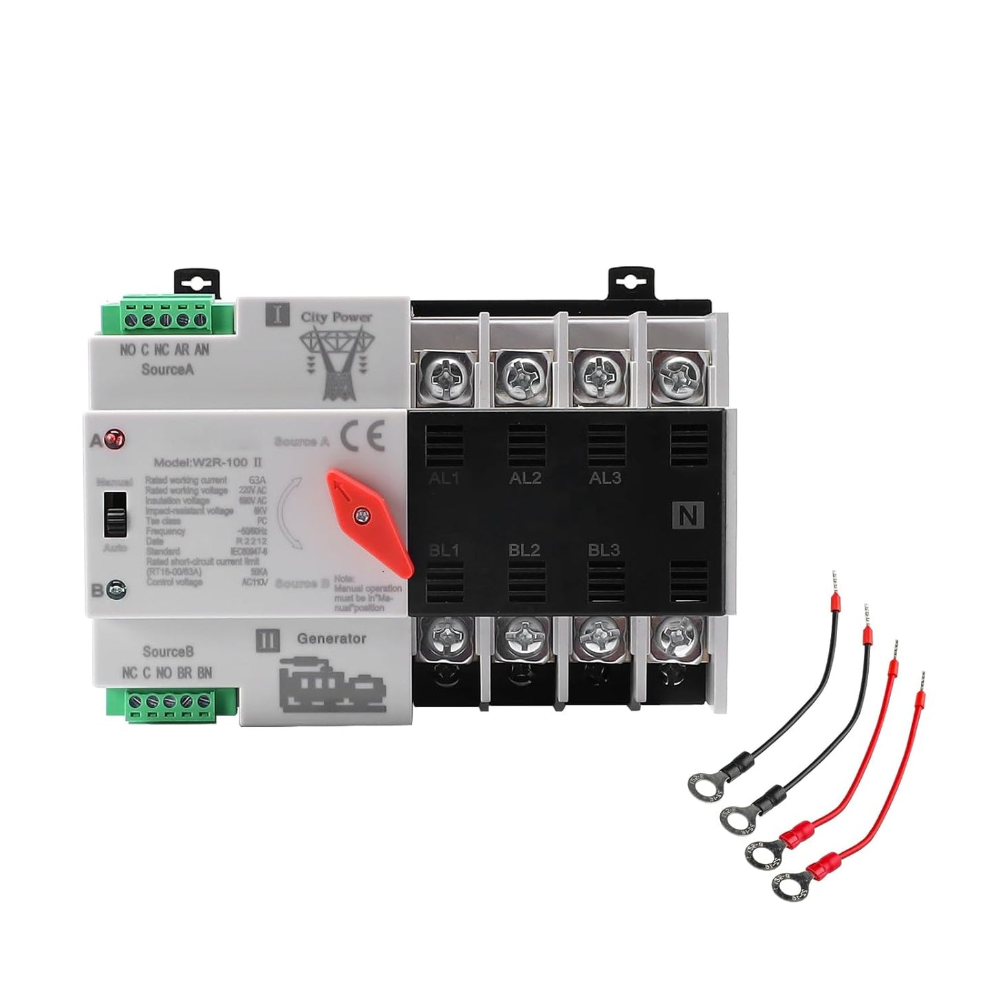 63Amp AC220V Automatic Transfer Switch for Home Generators