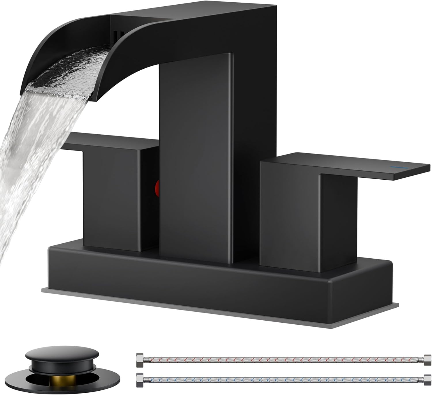 FORIOUS Square Black Bathroom Faucets for Stylish Sinks