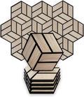 Acoustic Slat Wall Foam Panels Hexagon Oak - Sound Damping
