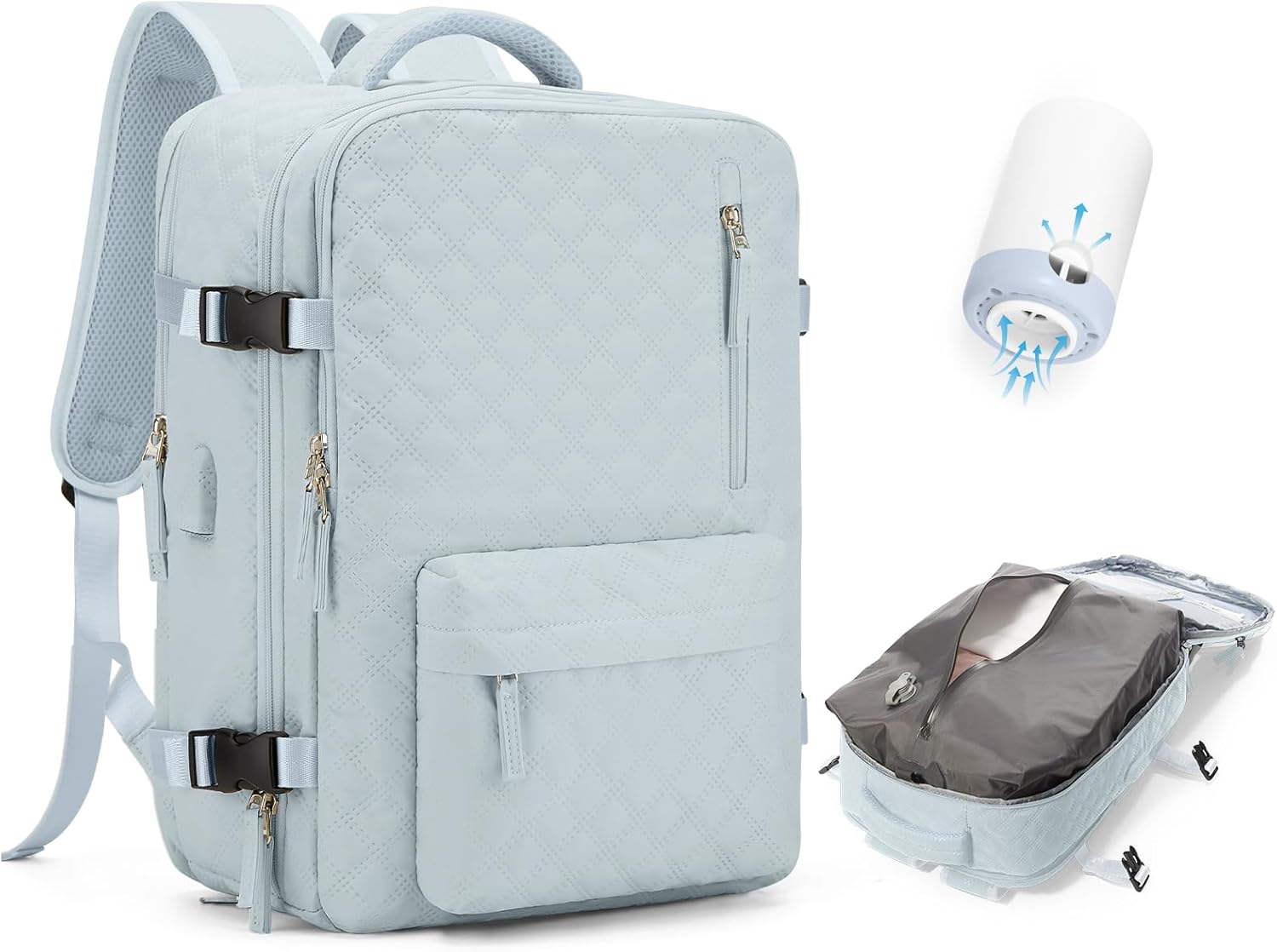 Travel Vacuum Storage Backpack with Air Pump for Compression