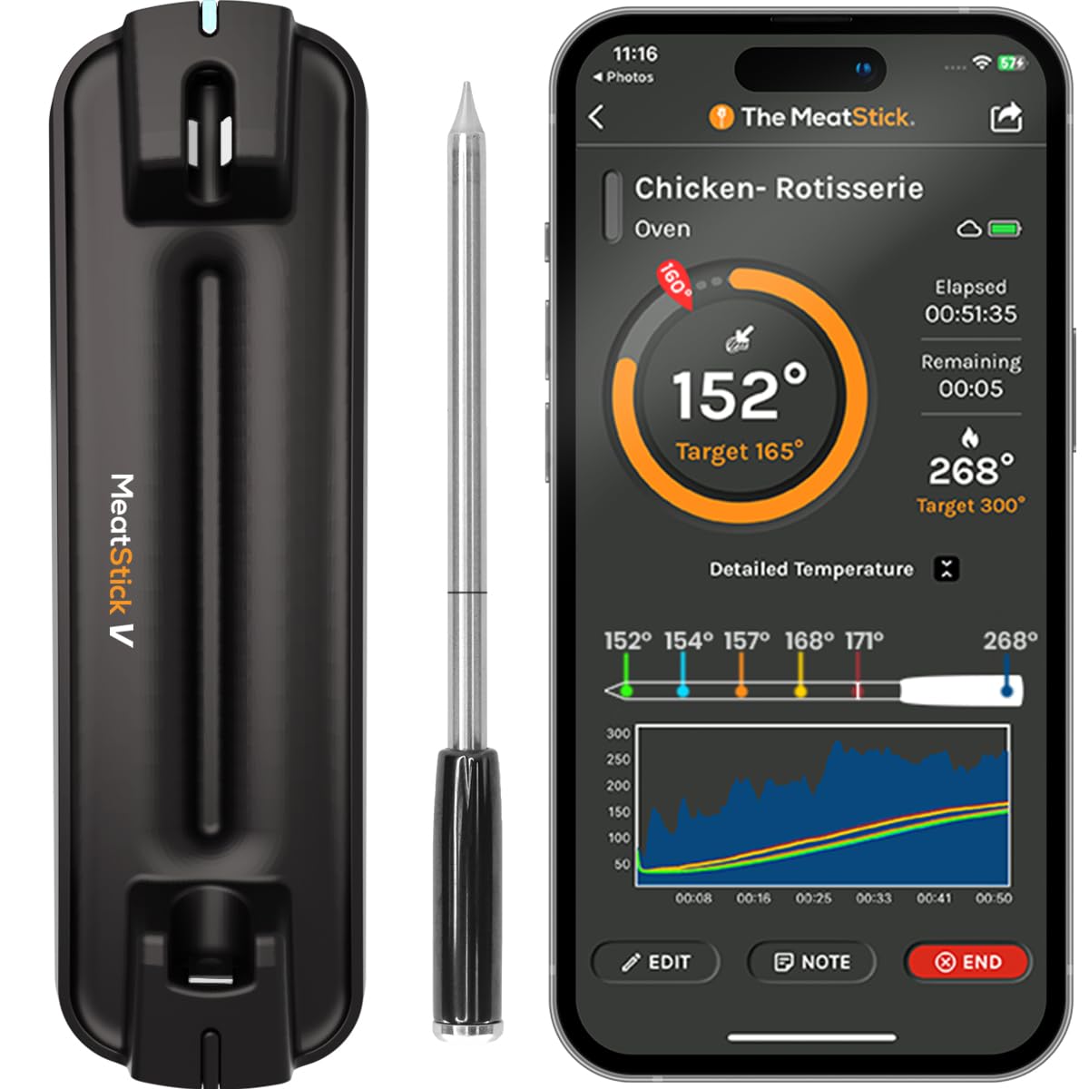 Wireless MeatStick Thermometer - Ultimate Precision