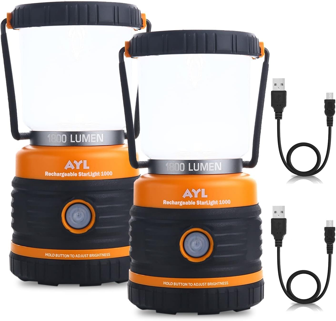 1800LM Rechargeable LED Lantern x2 - Power Bank, Waterproof, 4 Modes