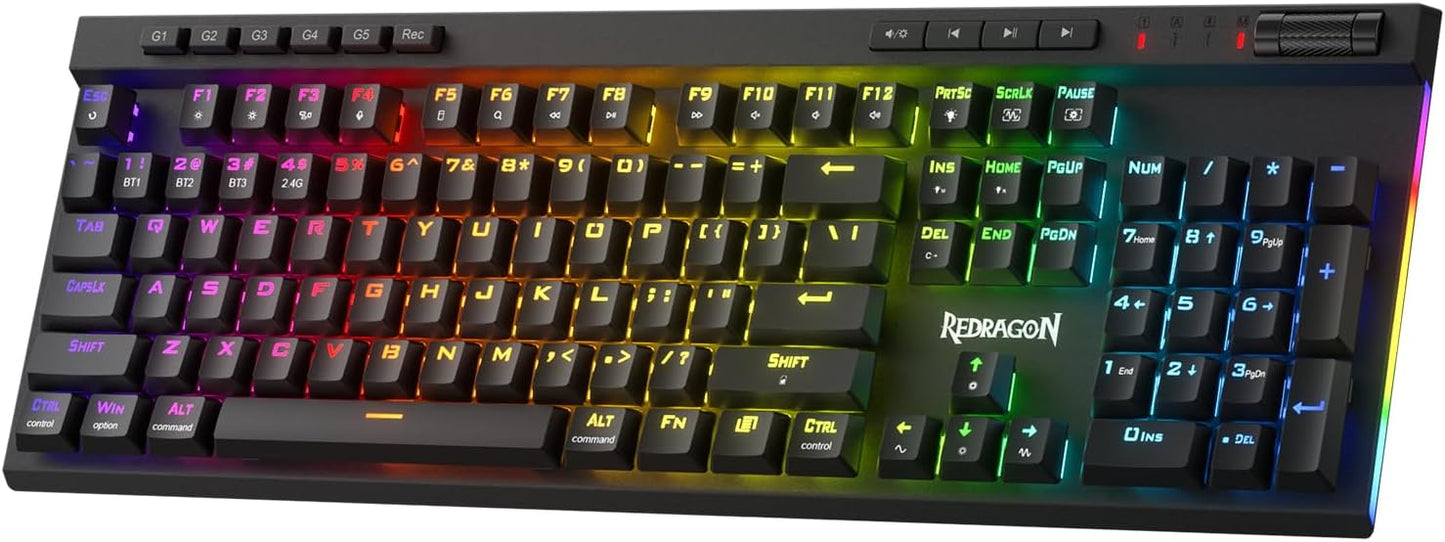 Redragon K580 PRO Wireless RGB Mech Keyboard - Hot-Swap, Media Controls, Macro Recording