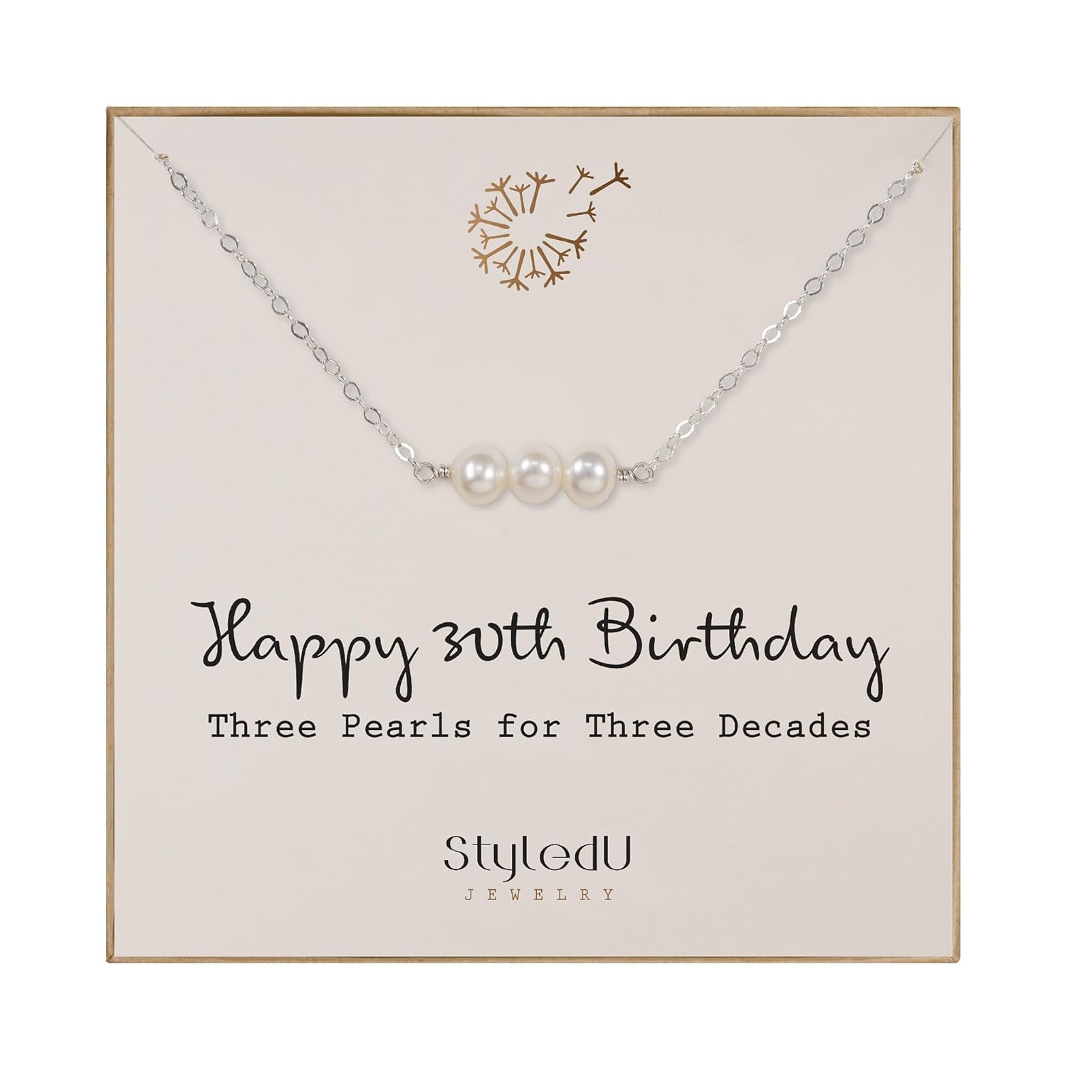 30th Birthday Necklace for Women - Elegant Pearl Bar Jewelry