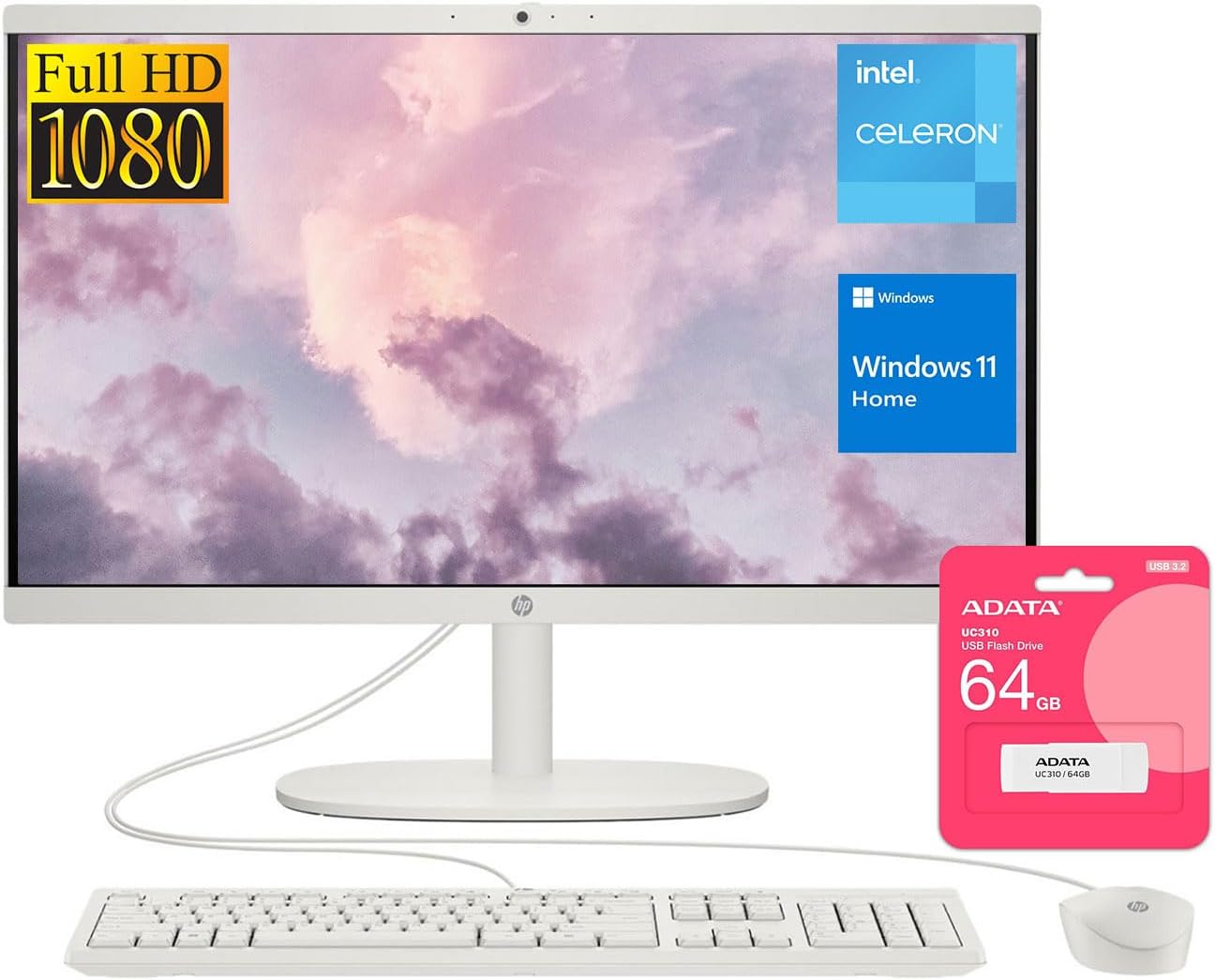 HP Premium All-in-One Desktop with 21.5in FHD Display and 32GB RAM