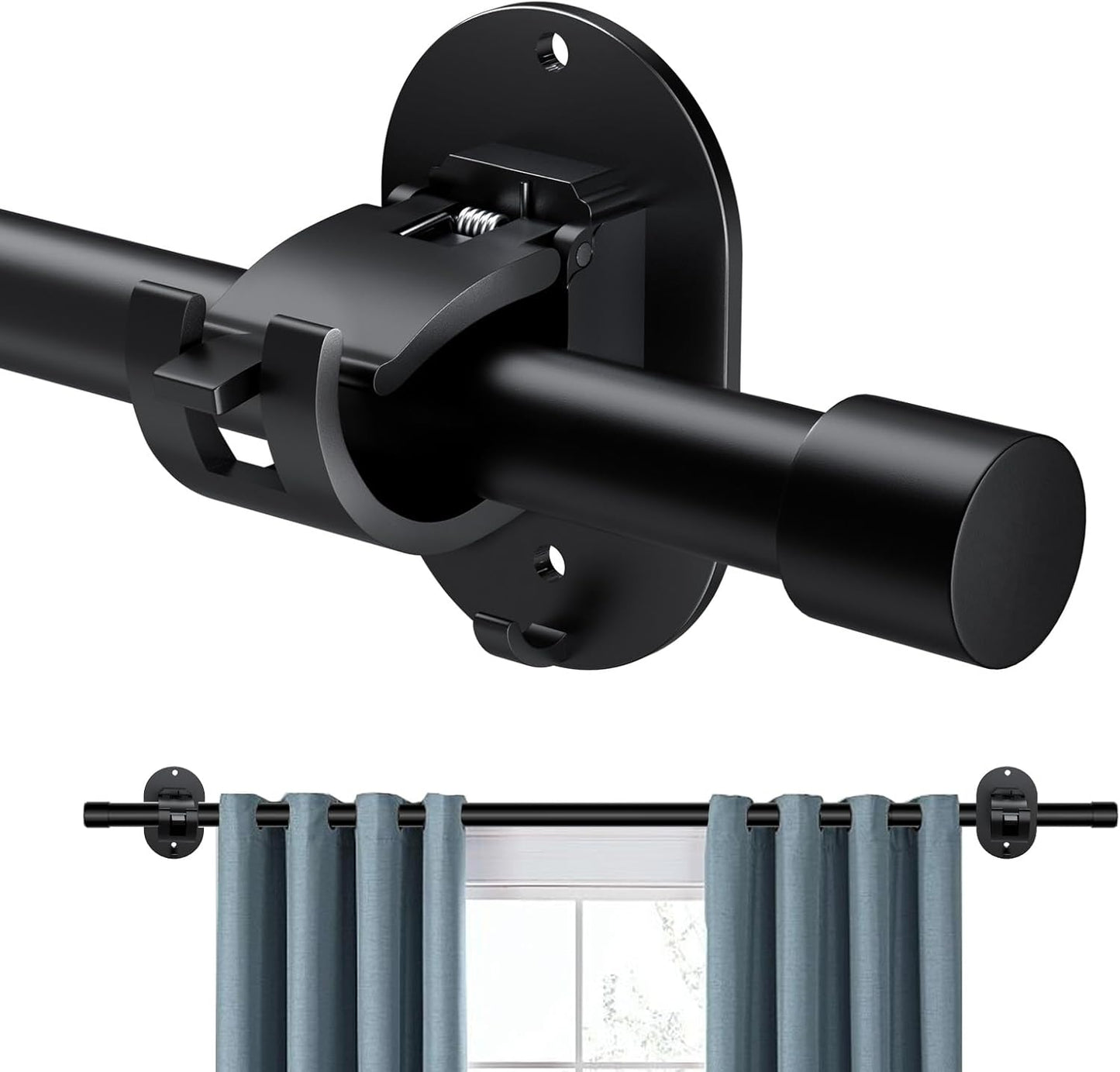 Zelvot No Drill Curtain Rod Set 30-45 Inch: Easy Install, Stylish & Sturdy!