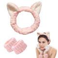 Soft Plush Cat Ear Spa Set for Women by Heyiminy