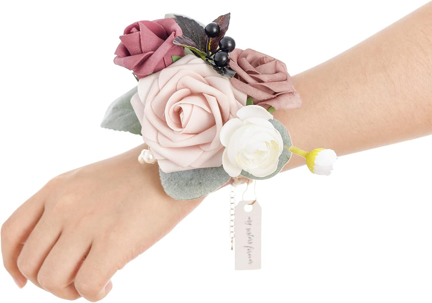 Ling's Moment 6pcs Wedding Wrist Corsage for Vintage Events